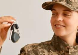 Military service member holding car keys