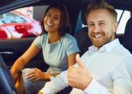 Couple who just bought a new car using the out-the-door price strategy.